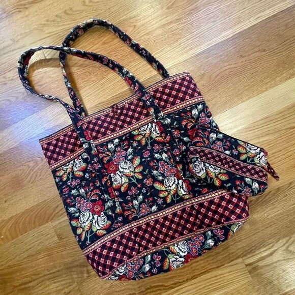 Vera Bradley Matching Set Tote and Makeup Bag #GG - Picture 2 of 16